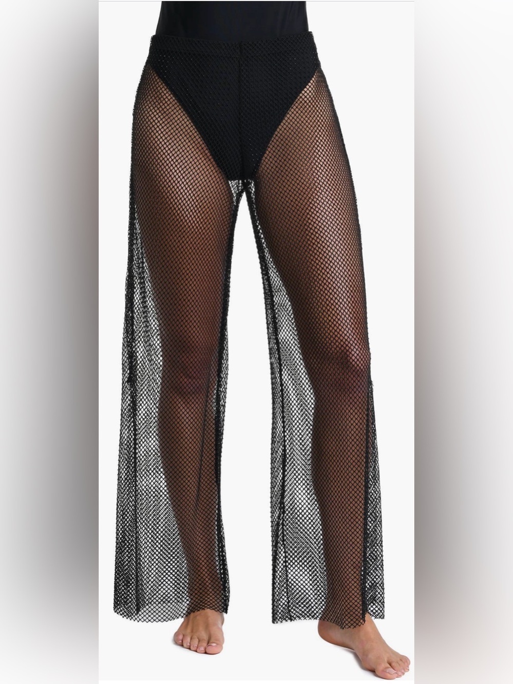 L'AGENCE Noemi Wide Leg Mesh Cover-Up Pants